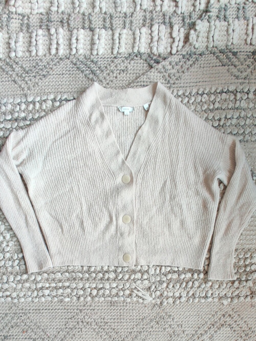 Vince. Alpaca Blend Cropped Knit Cardigan In Ivory Size Small